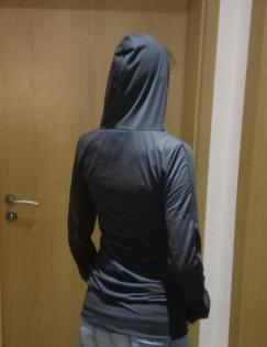 Damen Kapuzenkleid Schwarz Größe M