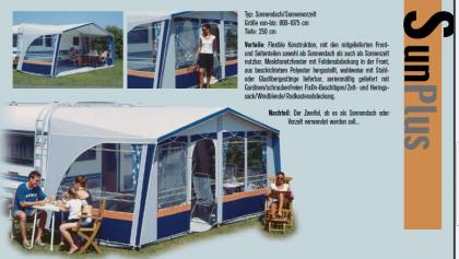 Vorzelt Ventura / Isabella Sun Plus grau-blau Glasfibergestänge Umlaufm 8 36-8
