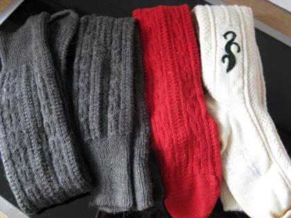 4 Paar Herren Trachtensocken weiß rot braun Schurwolle getragen TOP Gr. 42-43