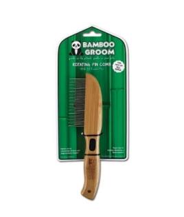 Kamm Bamboo Groom mit 31 rotierenden Zinken Hundekamm Entwirrungskamm für Hunde