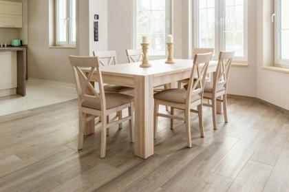 GEWEIßTER EICHENTISCH LACKIERT ESSTISCH MASSIVHOLZ HOLZ 180-281x100cm AUSZIEHBAR