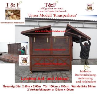 Markthütte Verkaufshütte Marktbude Neufertigung 2 4m x 2m inkl. Dacheindeck
