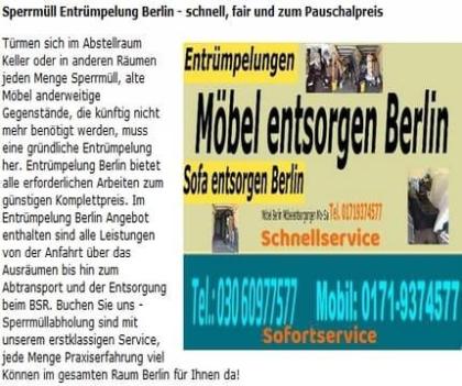 Entrümpelungen preiswert www. berlin24recyclingdienst. de