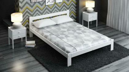 Holzbett Bett mit Lattenrost Kiefernholz EHB05 90x200 EKO Weiß