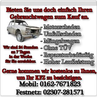 Fahrzeugankauf in Werne Hamm Unna Münster Dülmen
