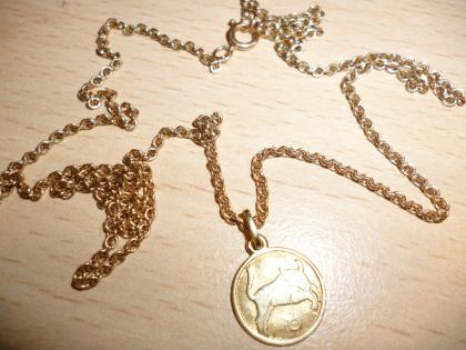 Goldkette 585 mit 333 r Stier Anhänger 140. - Euro