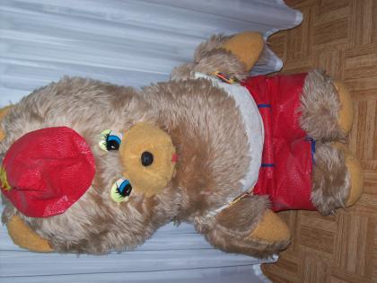 80cm gr. Teddy in Lederhose und Hut gepflegt TOP weich