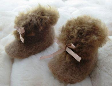 Warme Baby Alpaka Fellschuhe