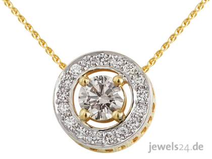 Halsschmuck Halskette Collier mit Diamanten Gelbgold günstig vom Hersteller i