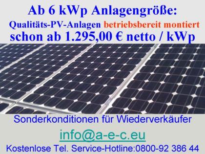 Photovoltaikanlage neu Ab 6 kWp betriebsbereit montiert nur 1. 295 00 Euro netto