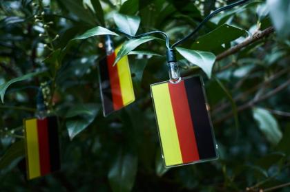 Solar-Lichterkette mit 20 beleuchteten Mini-Deutschland-Flaggen zum Aktionspreis