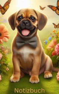Notizbuch Puggle Buch Geschenk für Fans Hunde Liebhaber Welpen Zubehör Mix