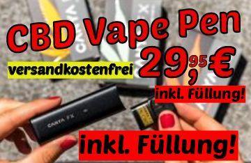 CBD Vape Pen Kit Inhalation nur 29 95Euro frei Haus inkl. CBD-Füllung