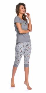 Pyjama 2 tlg. Nachtwäsche 3/ 4 Hose T-Shirt aus 100 Baumwolle