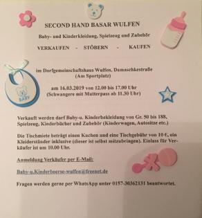 Baby- und Kinderbasar im Dorfgemeinschaftshaus Wulfen