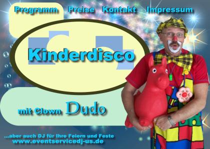 Ballonkünstler Zaubertricks Kinderdisco mit Clown Dudo