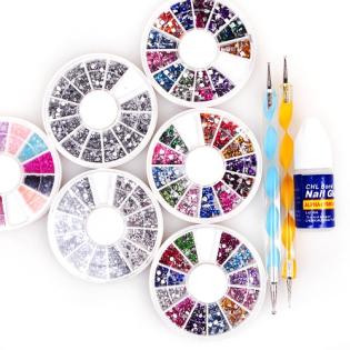 Strasssteine Crystal Leim Platzierstift Nail Art Set
