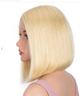 Lace Front Wig - ECHTHAARPerücke Bob-Style 613 Hellblond NEU