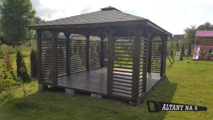 3-ECK GARTENHÄUSER CIECHAN W HOLZGARTENLAUBE PAVILLON KIEFERNSCHUPPEN 5x4m