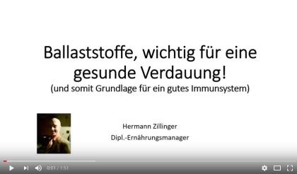 Video über die Wichtigkeit der Ballaststoffe in der Ernährung