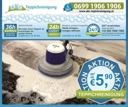 ABC-Teppichreinigung mit gratis Abholung und Lieferung für Wien ab 6 m