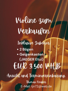 Klangvolle Violine sucht musikalische Seele zum Verwöhnen