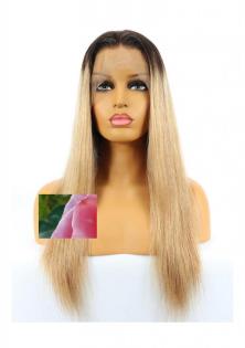 Lace Front Wig1Echthaarperücke 18 inch Mittel BLOND Rooting NEU