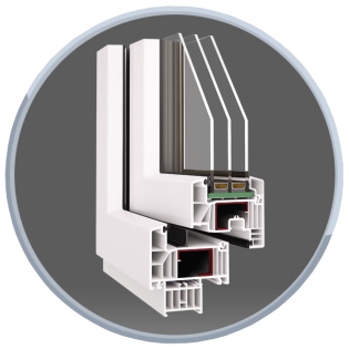 NEUE Kunststofffenster PRIME System Uw 0 76 7-kammersystem Bautiefen 93 mm