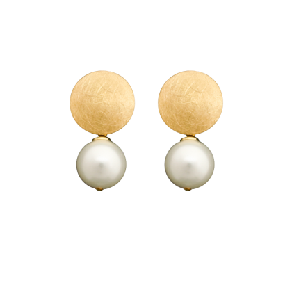 Ohrschmuck Silber vergoldet mit Muschelkernperle
