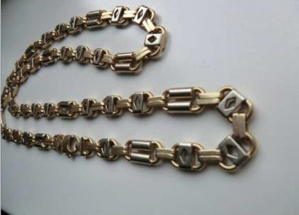 Sehr schwere 585 Gelb und Weiss gold Kette 176 Gramm