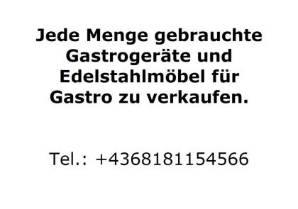 Gebrauchte Gastrogeräte und Edelstahlmöbel zu verkaufen