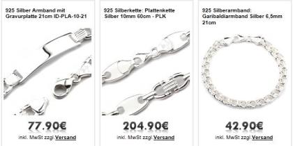 Silber Schmuck Ringe Armbänder Collier aus Italien