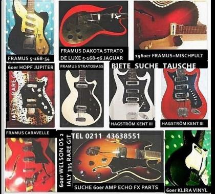 1960er E Guitar Sammlung Höfner Framus Hagström Klira Hopf Welson VoxAD30VT-Amp Suche Höfner Ver