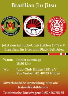 Brazilian Jiu Jitsu ab Januar neu im Judo-Club Hilden 1951 e. V.