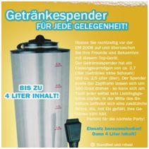 Partykracher Bierzapfsäule für 4 Ltr Getränkesäule mit Kühlung