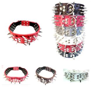 Hundehalsband 5 cm breit mit Stachel Spikes in Größe M L XL
