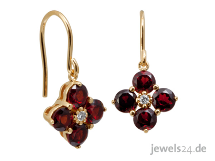 Ohrschmuck Ohrringe Ohrhänger Diamanten Granat Edelsteine Gold günstig vom