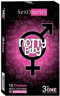 Fügen Sie Ihrer Liebe mit NottyBoy 3 in One gerippt gepunktet und konturiert