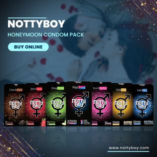 NottyBoy Flitterwochen Bulk-Kondompackung Gerippte gepunktete aromatisierte