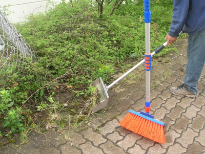 Schneeschaufel Sanzofix Edelstahl mit Teleskopstiel
