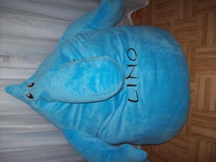 NEU hellblauer neuer Lino weich als Sitzkissen 80 cm groß bequem