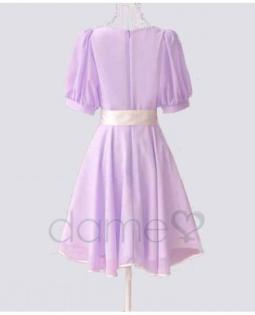 Asymmetrische Light Purple Silk Sommerkleid - Dameo. de