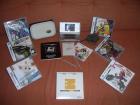 Nintendo DS Lite in silber 6Spiele und weiße Ledertasche