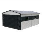Blechgarage 4x6 mit Schwingtor mit Horizontalpanel Garage verzinkt weiß schwarz