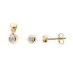 Schmuck-Set Ohrstecker Anhänger Gelbgold 375 mit Swarovski Kristallen